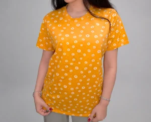womens-orange-t-shirt-chamomile-pattern