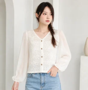womens-white-crocheted-blouse-chiffon-sleeves-white-flower-pattern