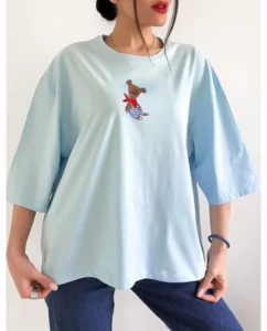 womens-boxy-t-shirt-teddy-bear-blue