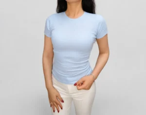 womens-t-shirt-ribbed-knit-sky-blue