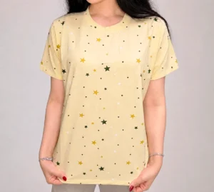 womens-yellow-t-shirt-star-pattern
